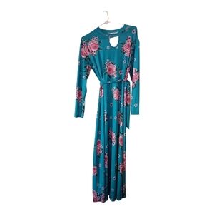 Floral Teal Maxi Dress